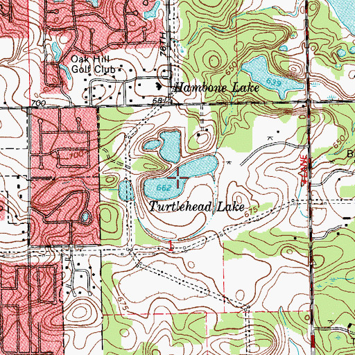Topographic Map of Turtlehead Lake, IL