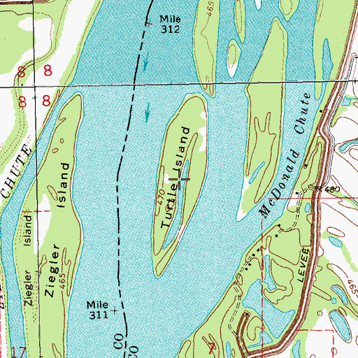Topographic Map of Turtle Island, IL
