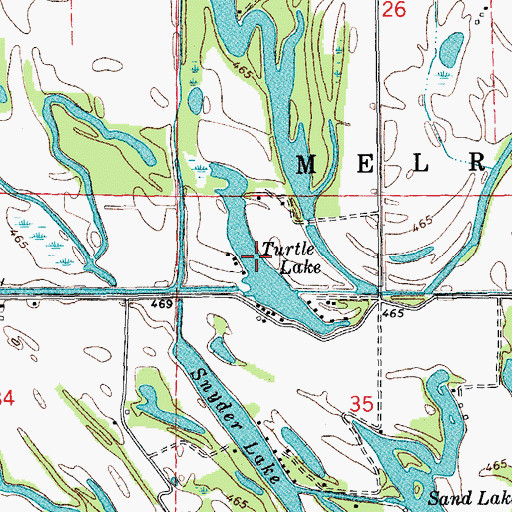 Topographic Map of Turtle Lake, IL