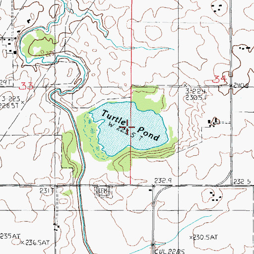 Topographic Map of Turtle Pond, IL