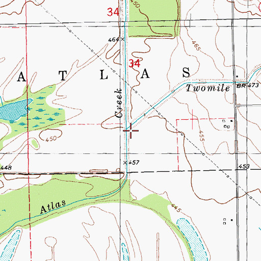 Topographic Map of Twomile Creek, IL