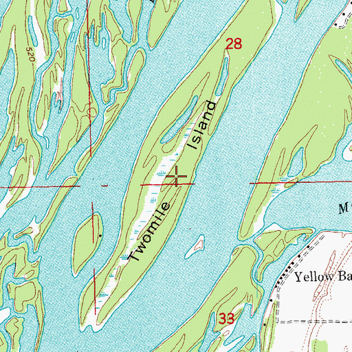 Topographic Map of Twomile Island, IL