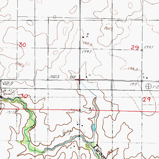 Topographic Map of Twomile School (historical), IL