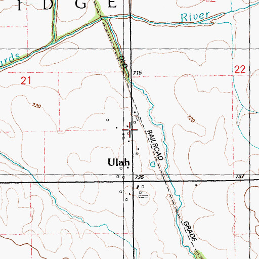 Topographic Map of Ulah, IL