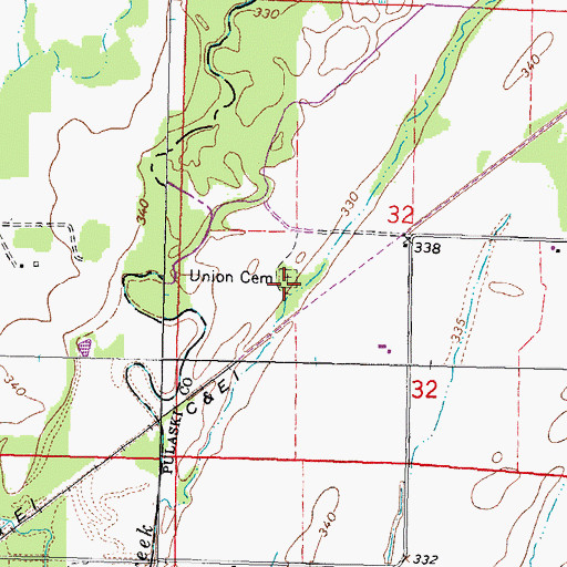 Topographic Map of Union Cemetery, IL