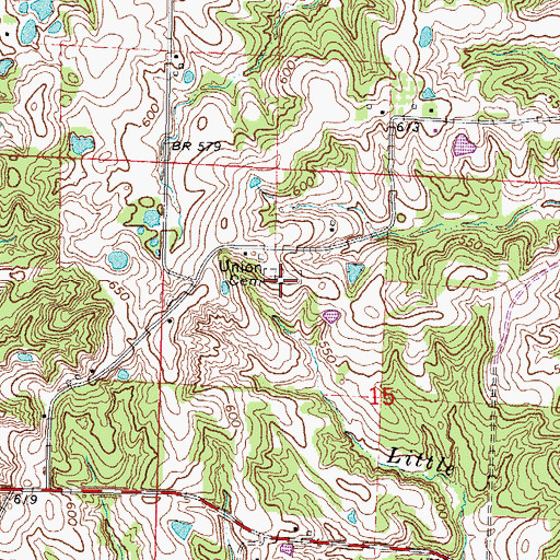 Topographic Map of Union Cemetery, IL