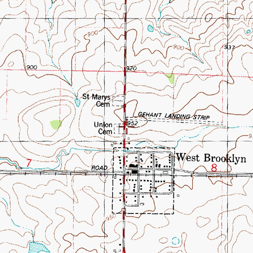 Topographic Map of Union Cemetery, IL
