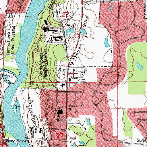 Topographic Map of Union Cemetery, IL