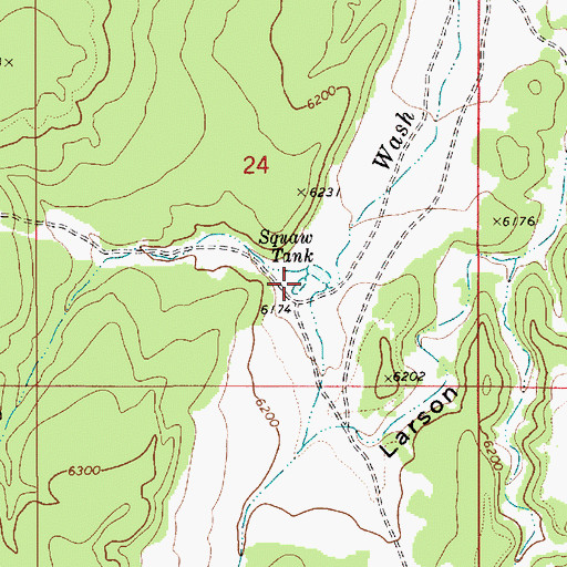 Topographic Map of Squaw Tank South, AZ