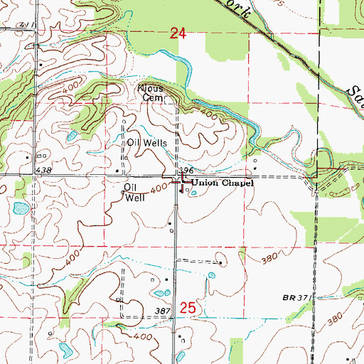Topographic Map of Union Chapel, IL