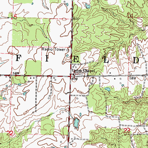 Topographic Map of Union Chapel, IL
