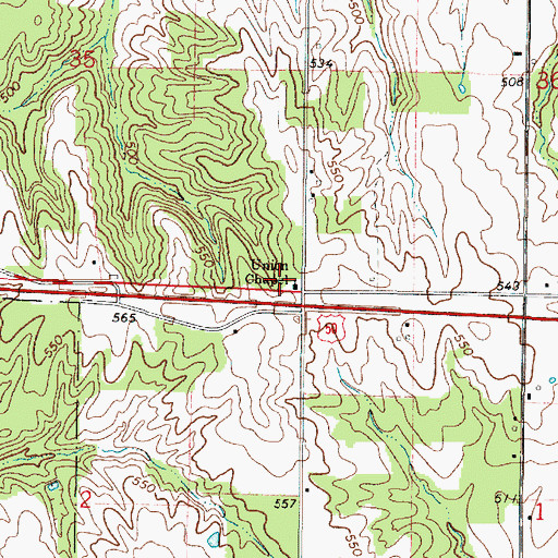 Topographic Map of Union Chapel United Methodist Church, IL