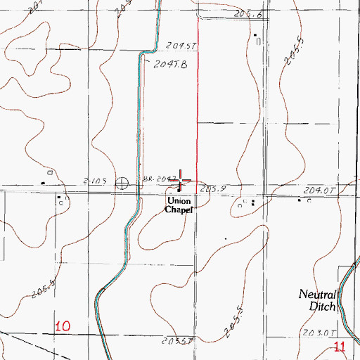 Topographic Map of Union Chapel, IL