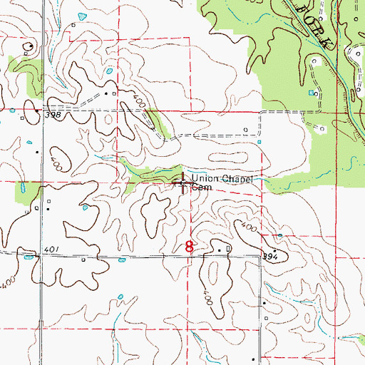 Topographic Map of Union Chapel Cemetery, IL