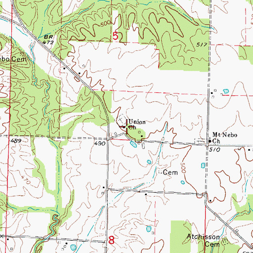 Topographic Map of Union Church, IL