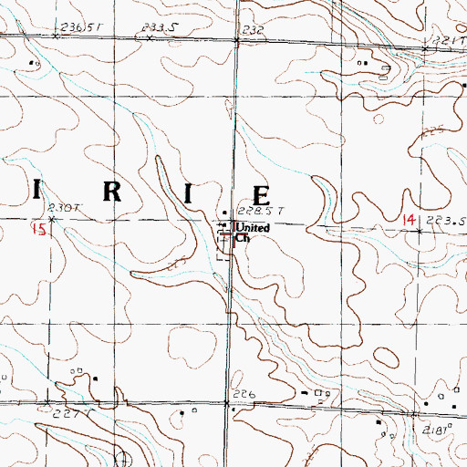 Topographic Map of La Prairie United Presbyterian Church, IL