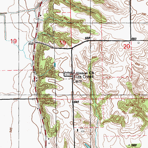 Topographic Map of Union Church, IL