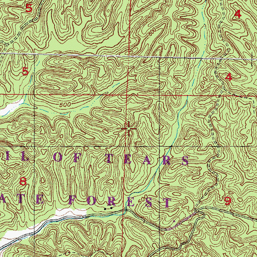 Topographic Map of Union County State Forest, IL