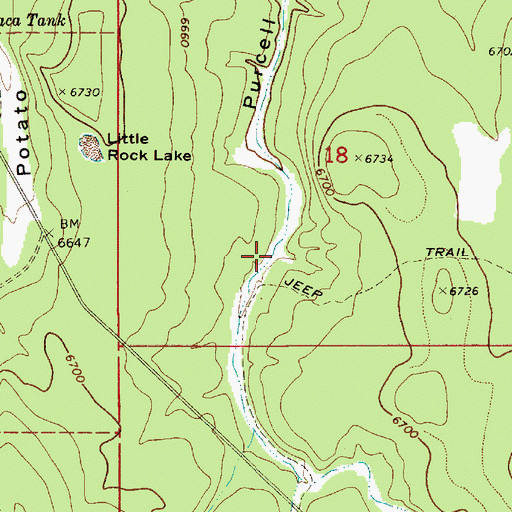 Topographic Map of Upper Purcell Tank, AZ