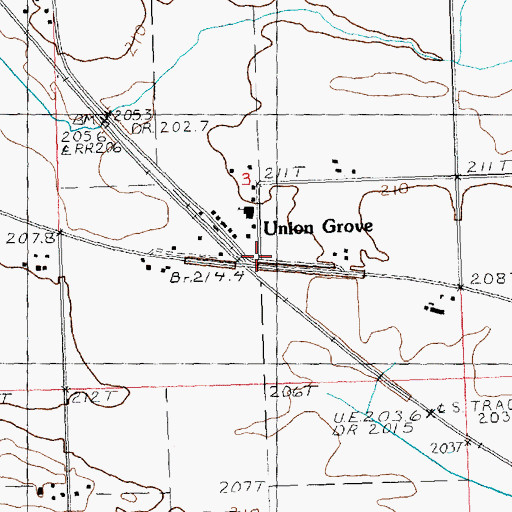 Topographic Map of Union Grove, IL