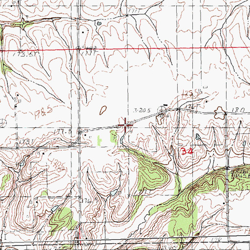 Topographic Map of Union Grove School (historical), IL