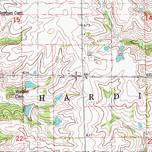 Topographic Map of Union School (historical), IL