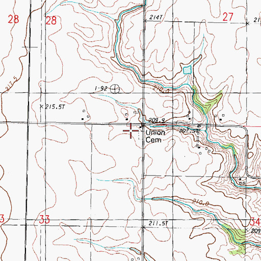 Topographic Map of Union School (historical), IL