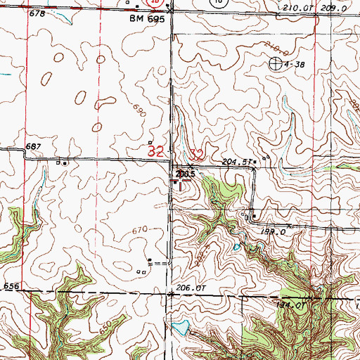 Topographic Map of Union School (historical), IL