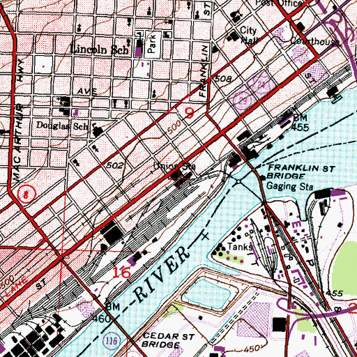 Topographic Map of Union Station, IL
