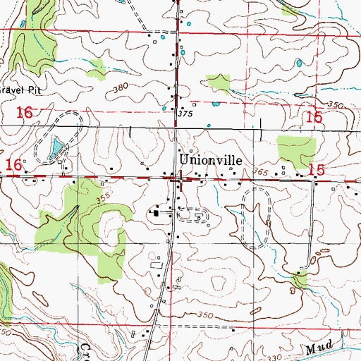 Topographic Map of Unionville, IL