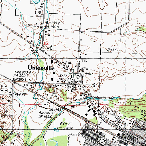 Topographic Map of Unionville, IL