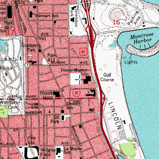 Topographic Map of United States Health Public Hospital, IL