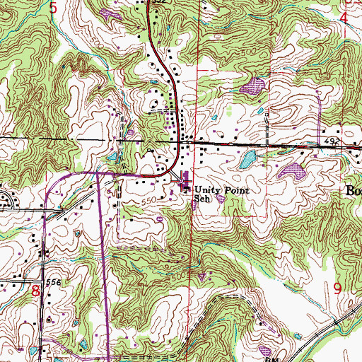 Topographic Map of Unity Point Elementary School, IL