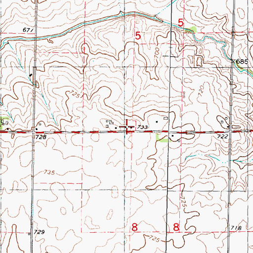 Topographic Map of Upper Ridge School (historical), IL