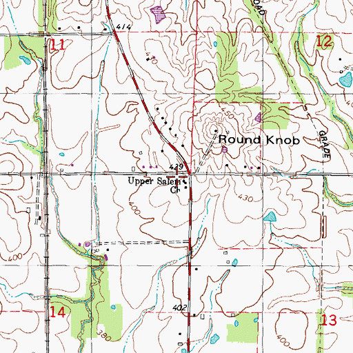 Topographic Map of Upper Salem Church, IL