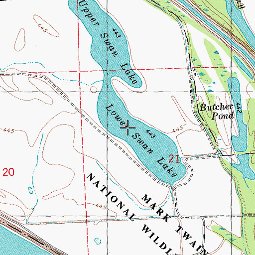 Topographic Map of Upper Swan Lake, IL
