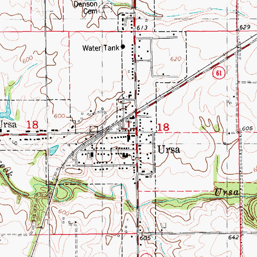 Topographic Map of Ursa, IL