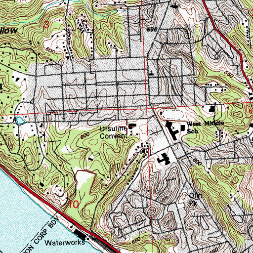 Topographic Map of Ursuline Convent, IL