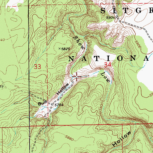 Topographic Map of Bull Tank, AZ