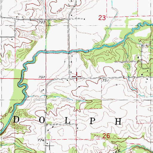 Topographic Map of Valley Center Church (historical), IL