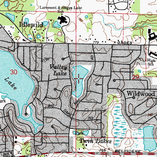 Topographic Map of Valley Lake, IL