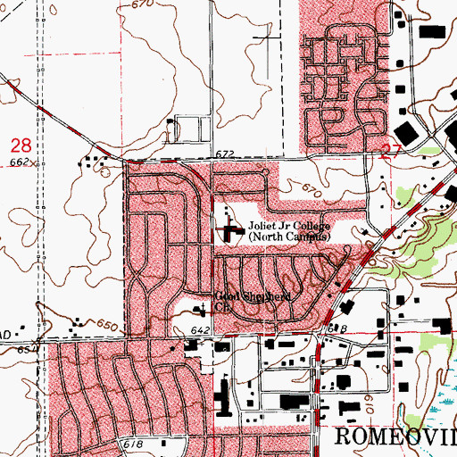 Topographic Map of Valley View School, IL