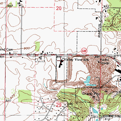 Topographic Map of Valley View Elementary School, IL