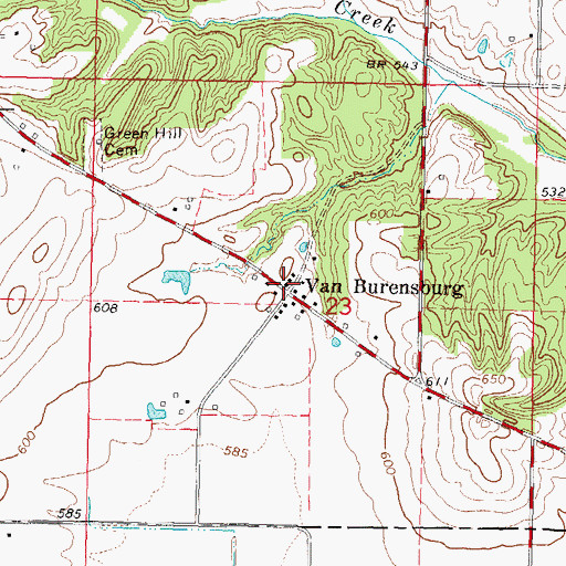 Topographic Map of Van Burensburg, IL
