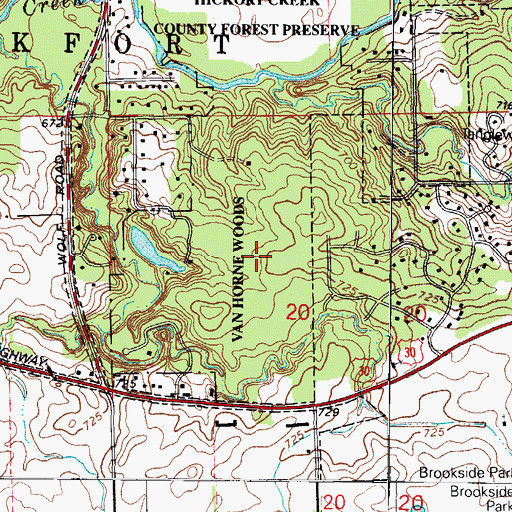 Topographic Map of Van Horne Woods Forest Preserve, IL