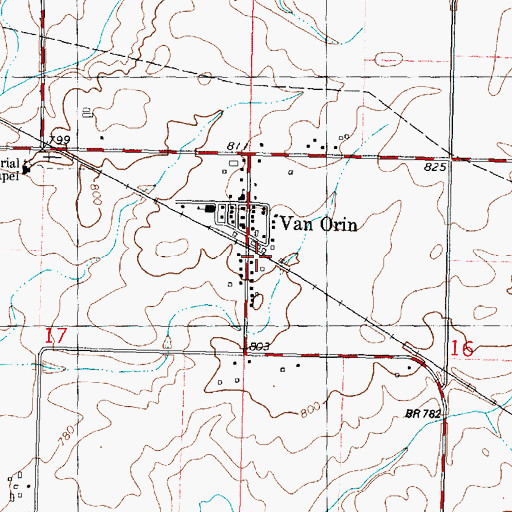 Topographic Map of Van Orin, IL