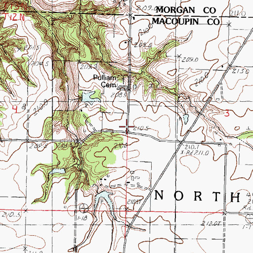 Topographic Map of Vancil Union Church (historical), IL