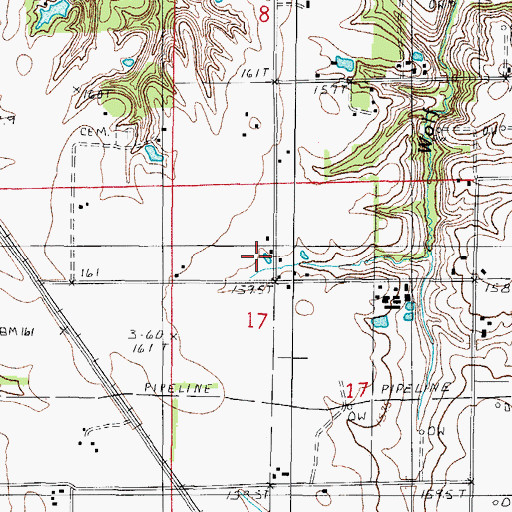 Topographic Map of Vanderhoof School (historical), IL
