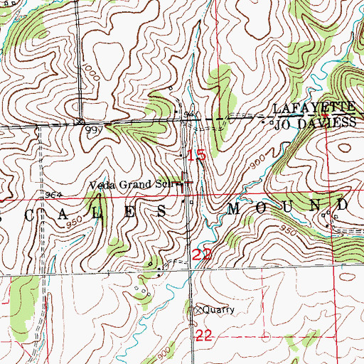 Topographic Map of Veda Grand School, IL
