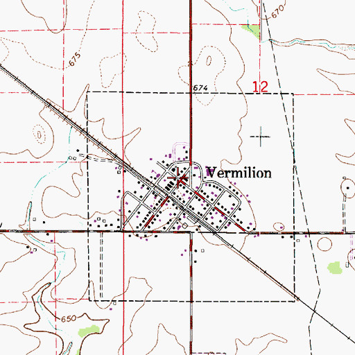 Topographic Map of Vermilion, IL